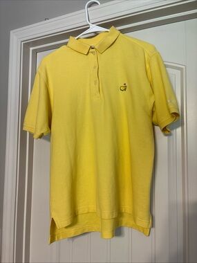 Masters Collection Men's Large Embroidered Logo Polo Shirt Yellow Golf